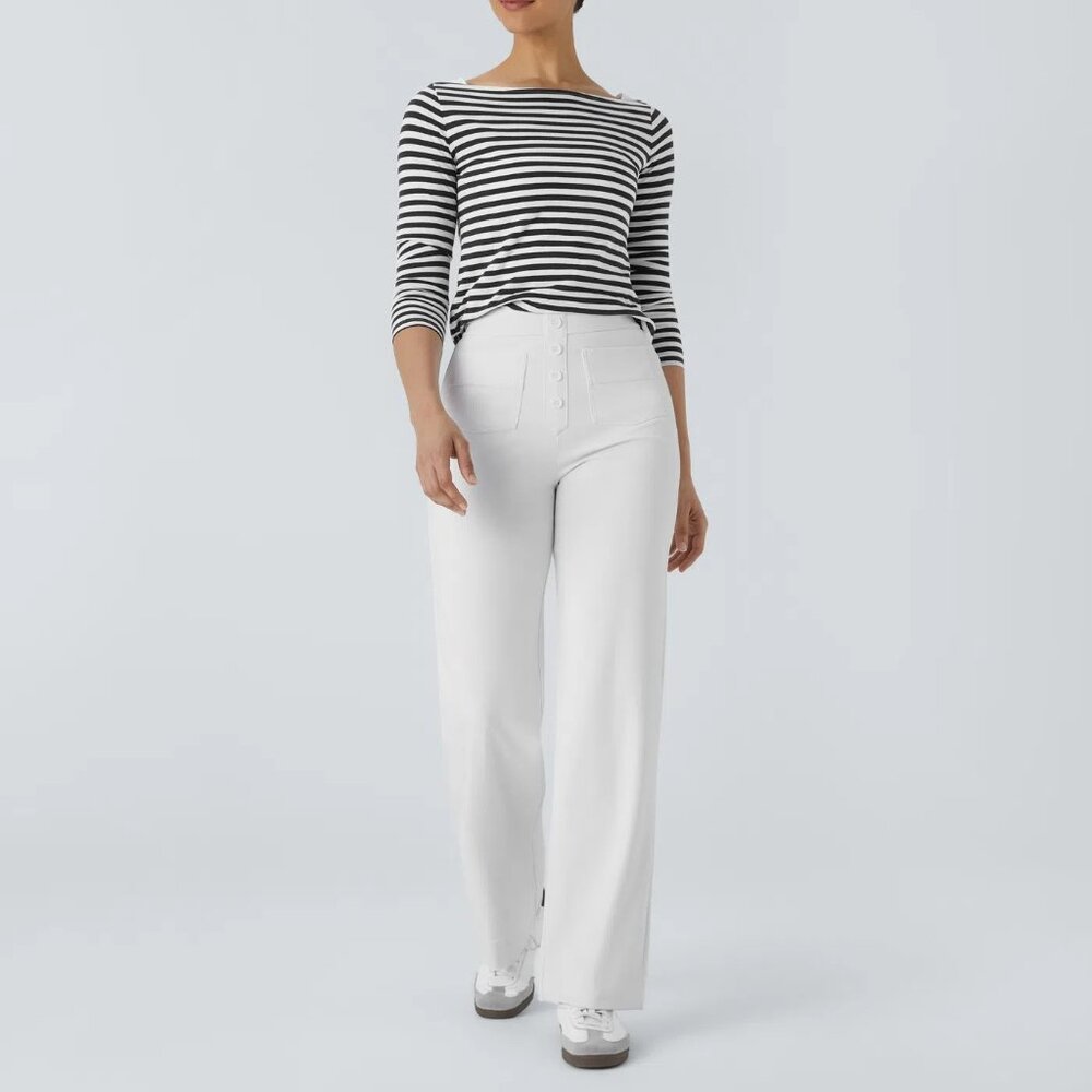 HALARA White Wide Leg Pants